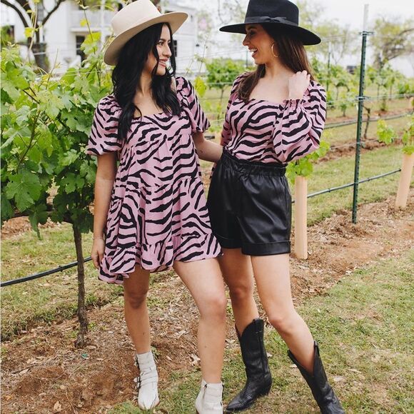 BUDDY LOVE | NEW Becca Dress in Savannah Pink Black Zebra Print Women’s Size XS - Picture 14 of 14